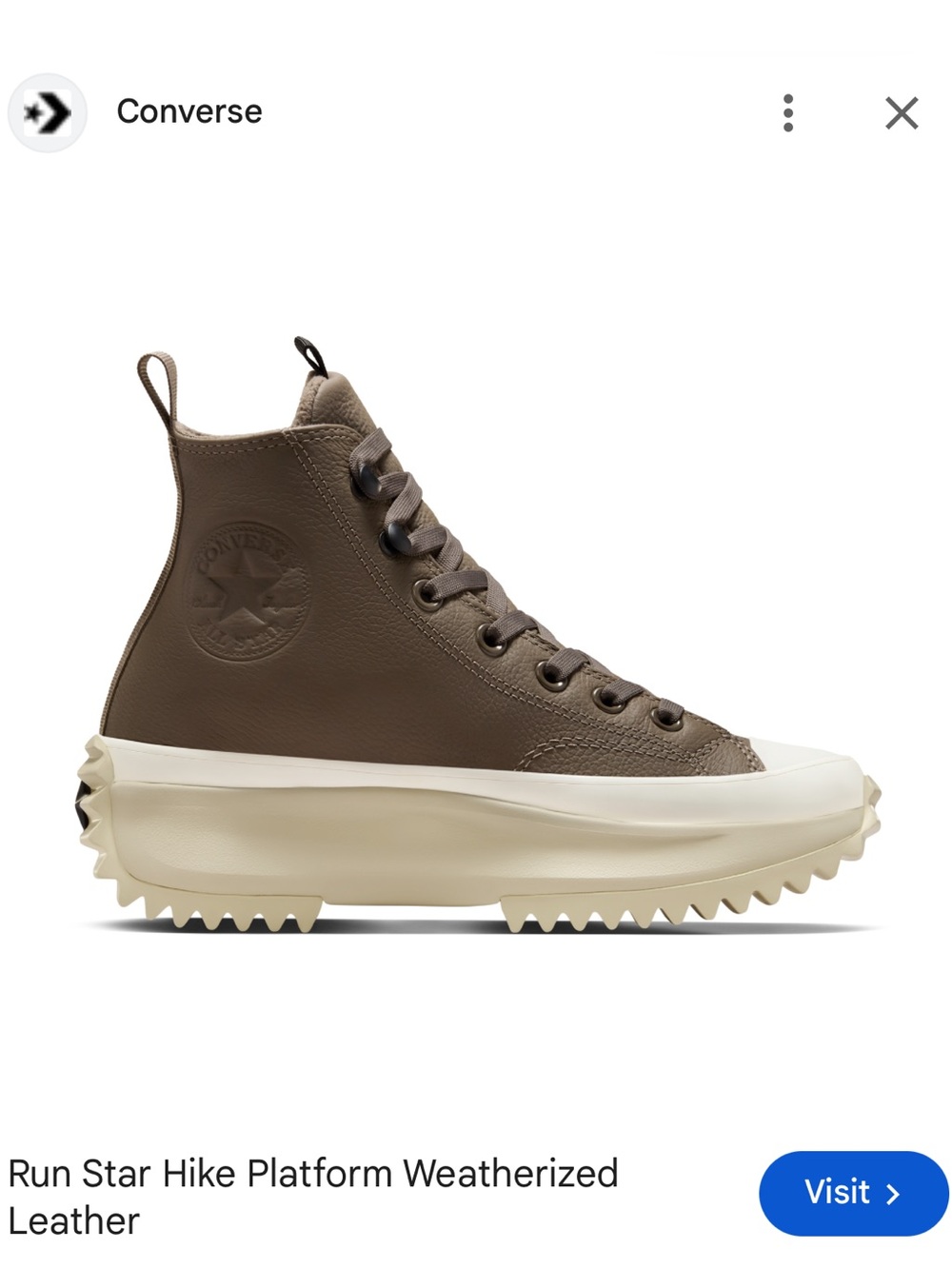 Converse Run Star Hike Platform Weatherized Leather Sneakers